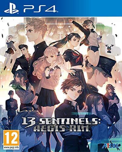 13 Sentinels PS4 game cover featuring thirteen protagonists and stunning visuals.