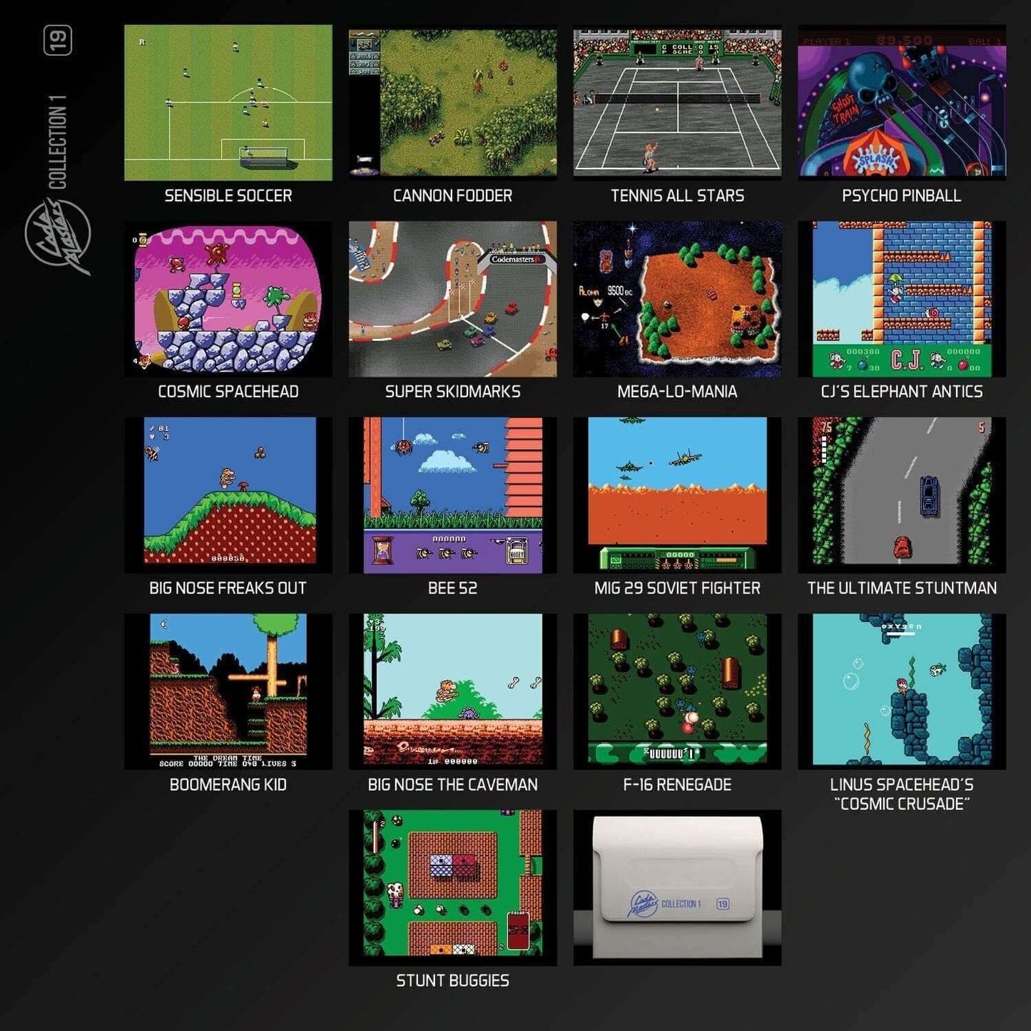 Evercade Codemasters Cartridge 1 Electronic Games No 19 - GameRaid