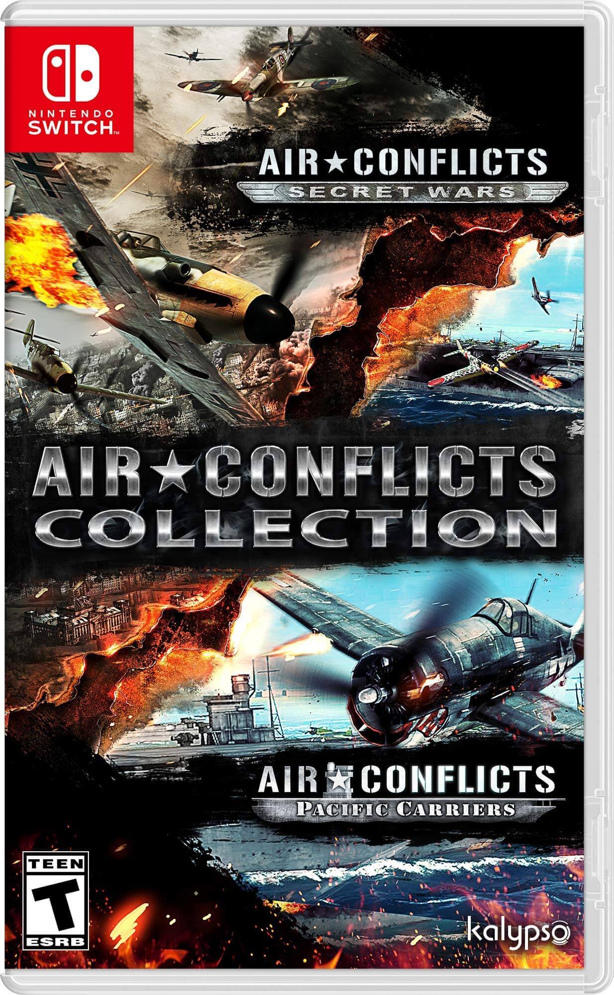 Kalypso Air Conflicts Collection Nintendo Switch game cover featuring aerial combat scenes.