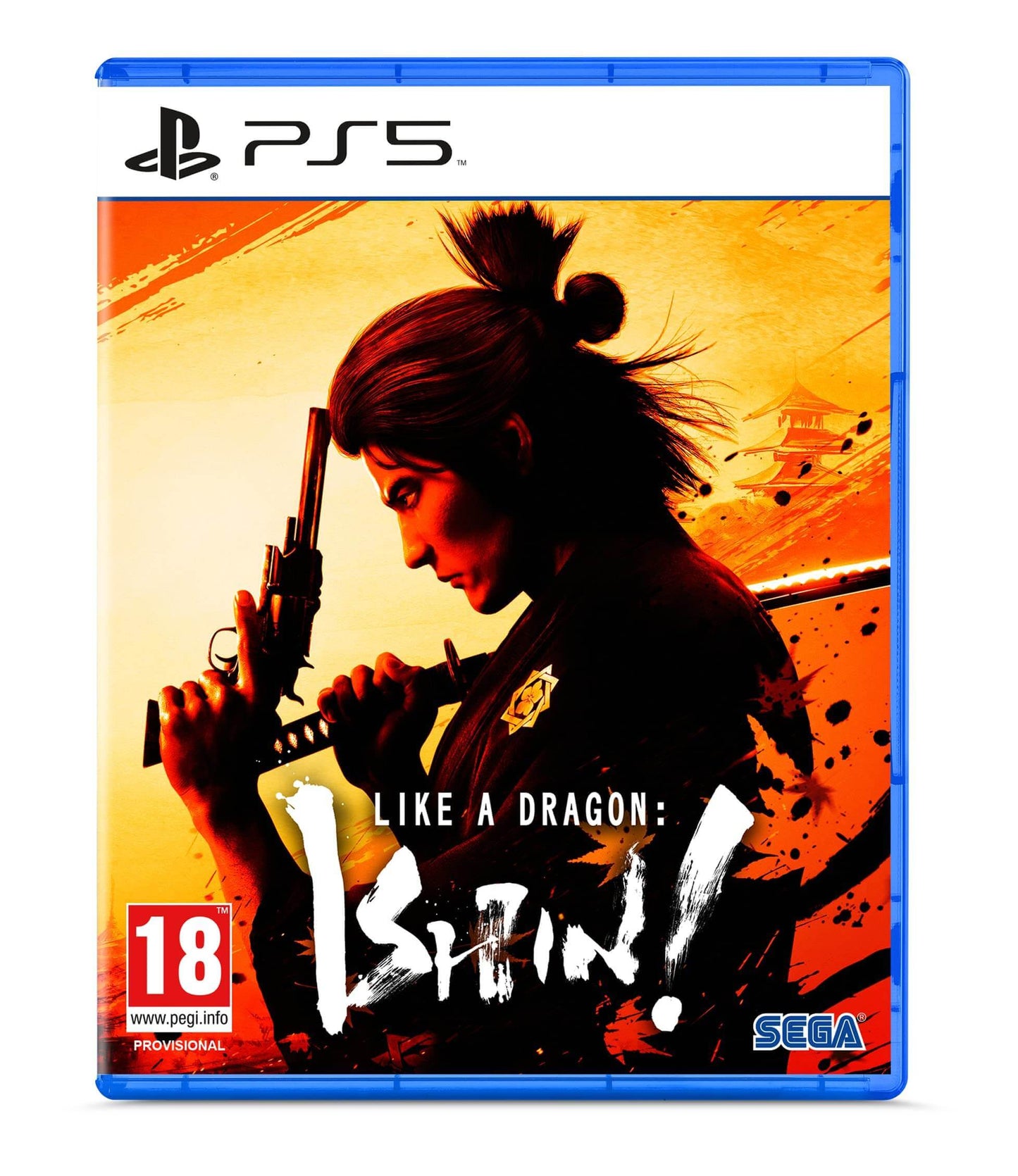 Like a Dragon: Ishin! PS5 game cover showcasing a samurai with a sword, set in feudal Japan.