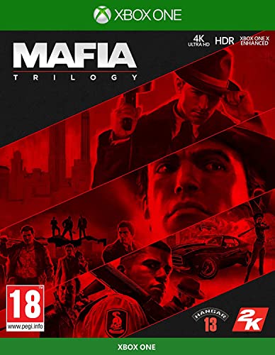 Mafia Trilogy XBOX One game cover featuring characters and scenes from the three games.