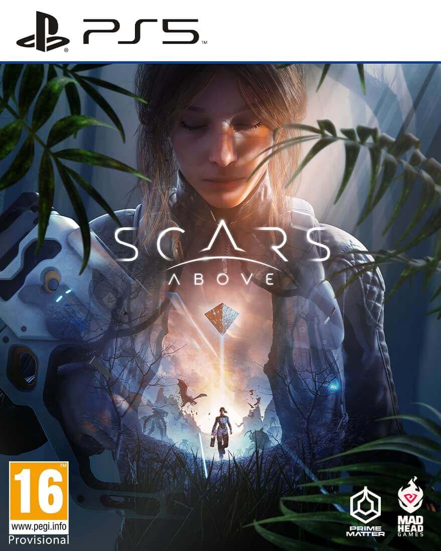 PS5 game cover of Scars Above featuring an alien world adventure.