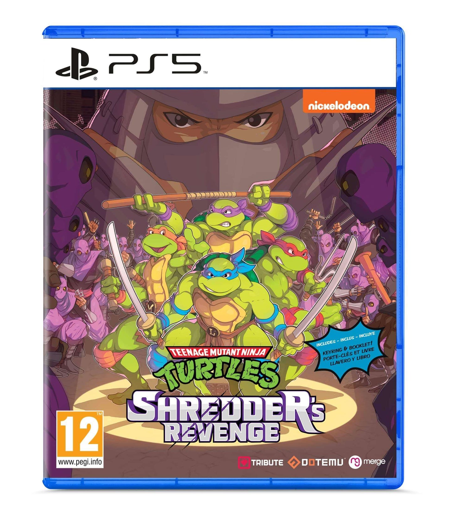 Teenage Mutant Ninja Turtles Shredder's Revenge PS5 game cover featuring the Turtles and Shredder.