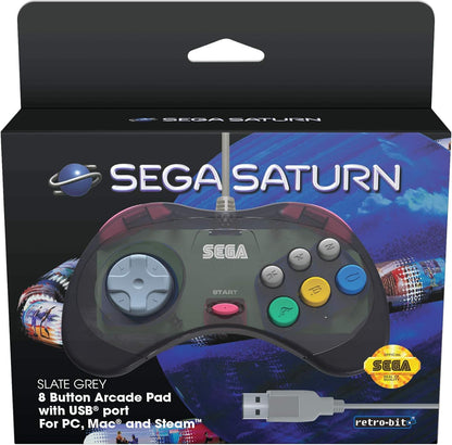 Retro-Bit SEGA Saturn USB Pad – Grey
