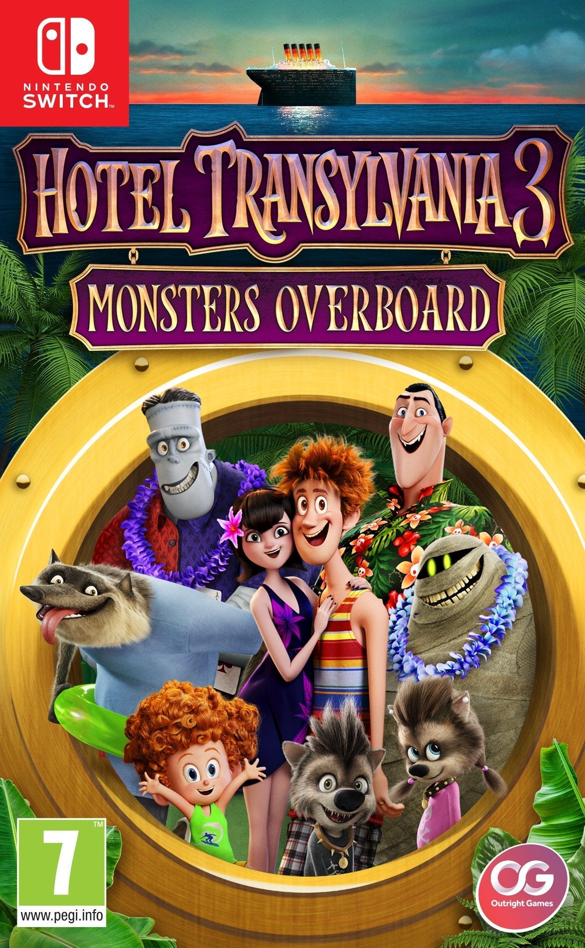 Hotel Transylvania 3: Monsters Overboard Nintendo Switch game cover featuring the main characters.